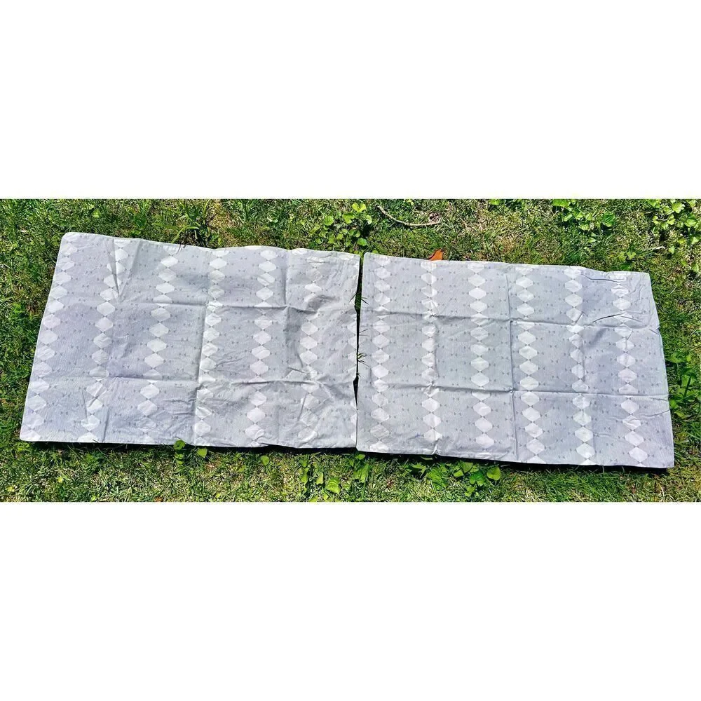 Crate & Barrel Genevieve Bennett Grey Geometric Print Full Sheet Set-READ